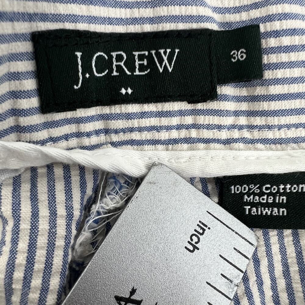 J. Crew Shorts Mens 36 Blue White Seersucker Cotton Striped Summer Classic - Picture 2 of 10
